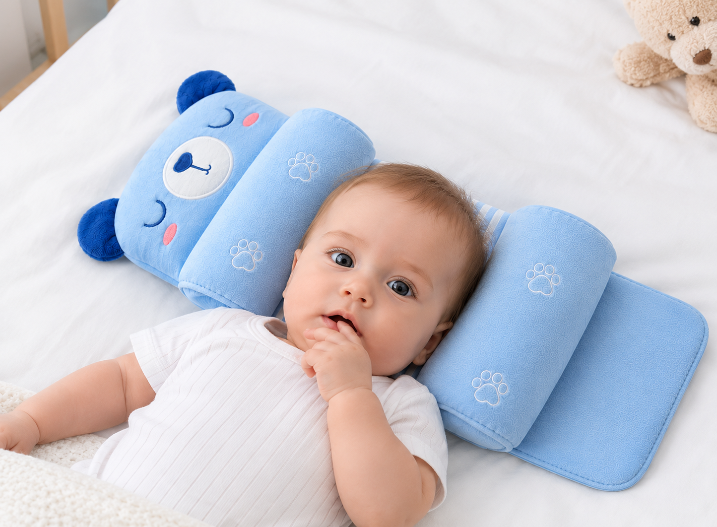 Coussin Ergonomique de Maintien et Anti-Tête Plate pour Bébé