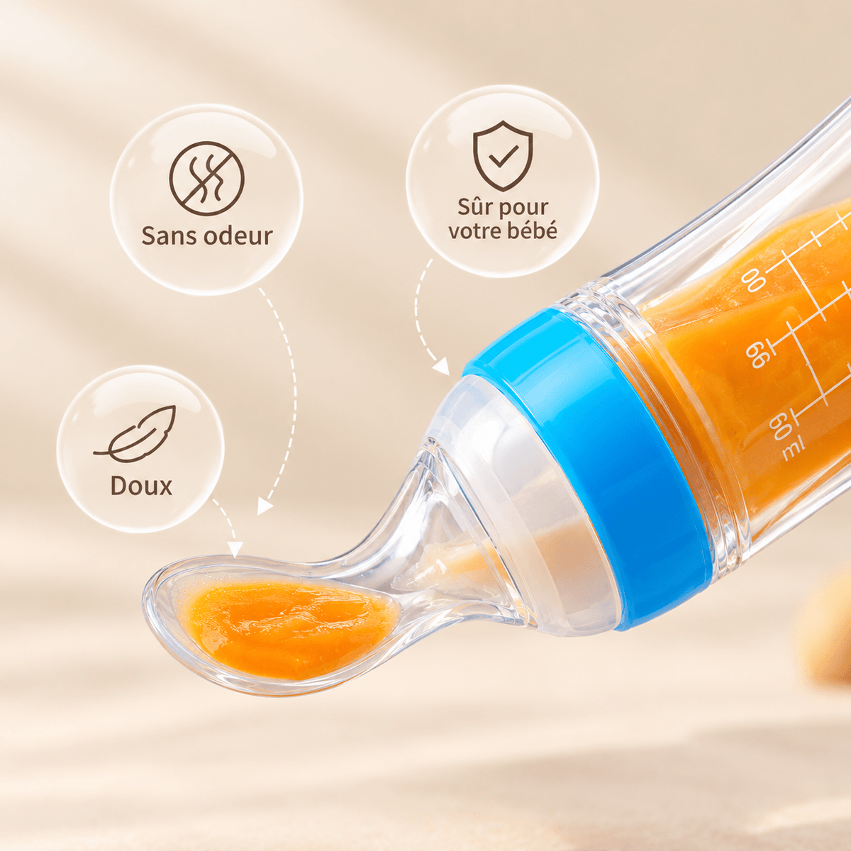 Biberon Cuillère Distributeur pour Bébé - Silicone 90ml - Sans BPA
